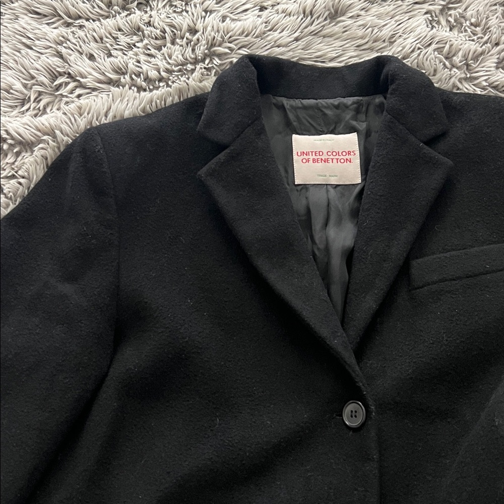 United Colors Of Benetton Men's Black Trench Coat size 44